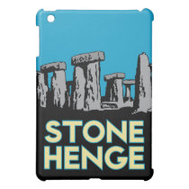 affiche de voyage d'art déco de stonehenge rétro coques mini ipad
