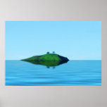 Affiche d'île de 2 arbres