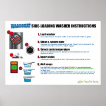 affiche d'instruction de 30x20 Wascomat