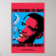 Affiche d'Obama ;  J'essaye de stopper