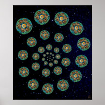 Affiche en spirale croulante d'univers (chats)