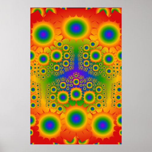Affiche : Explosions de fractale d'arc-en-ciel : A