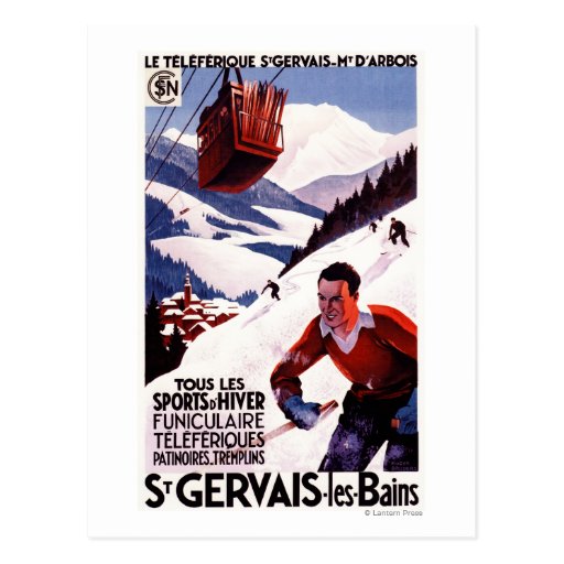 Affiche ferroviaire de promo de funiculaire de SNC Cartes Postales