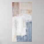 Affiche grise et beige de peinture d'art abstrait