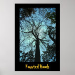Affiche hantée en bois