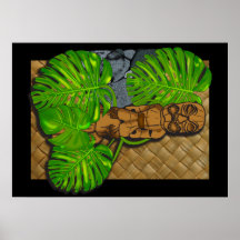 Affiche hawaïenne de Tiki Lauhala