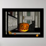 Affiche heureuse de Kitty de porche de Halloween