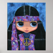 Affiche hippie de poupée de Paisley