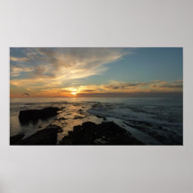 Affiche large de format de coucher du soleil de Sa