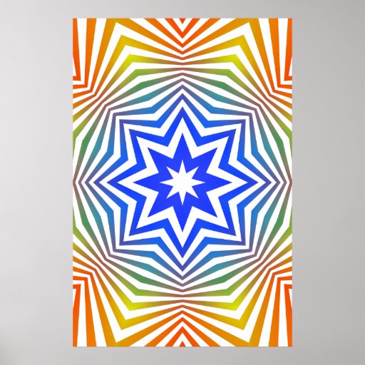 Affiche : Lignes radiales abstraites