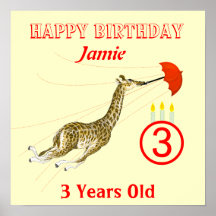 Affiche lunatique mignonne d'anniversaire de parap