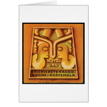 Affiche maya de voyage du Guatemala d'auberge Carte De Vœux