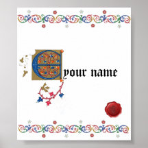 Affiche médiévale d'E
