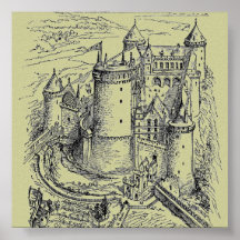 Affiche médiévale de château