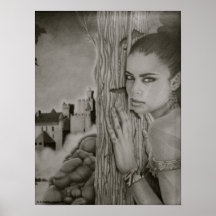 Affiche médiévale de fille
