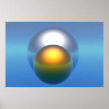 Affiche métallique abstraite de boules