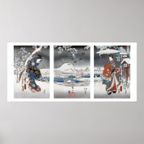Affiche moderne de triptyque de Genji