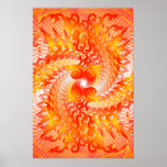 Affiche : Motif en spirale orange : Dessin de vect