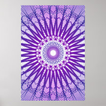 Affiche : Motif radial pourpre : Dessin de vecteur