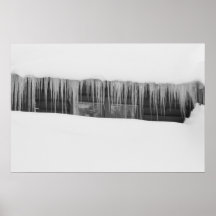 Affiche noire et blanche de photo de cabine d'hive