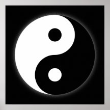 Affiche noire et blanche de Yin Yang