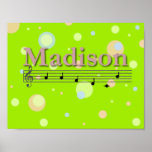 Affiche nommée musicale de pièce de crèche de Madi