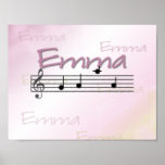 Affiche nommée musicale de pièce de crèche d'Emma
