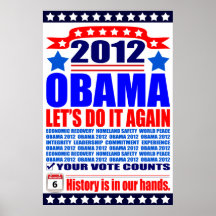 Affiche : Obama 2012 - faisons-encore la