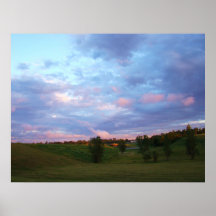 Affiche orageuse de coucher du soleil