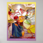 Affiche parfumée d'anniversaire de fleur de Tablea