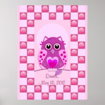 Affiche personnalisable de bébé de naissance avec 