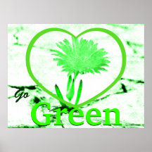 Affiche-Personnaliser verte de floraison d'amour