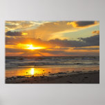 Affiche pittoresque de lever de soleil de plage de