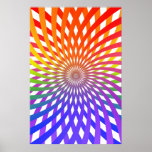 Affiche psychédélique : Spirale d'arc-en-ciel