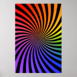 Affiche psychédélique : Spirale d'arc-en-ciel