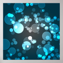 Affiche radiale Cyan-Bleue
