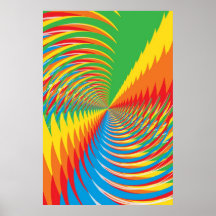 Affiche : Résumé/motif radial psychédélique