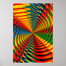 Affiche : Résumé/motif radial psychédélique
