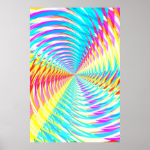 Affiche : Résumé/motif radial psychédélique