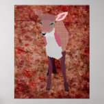 Affiche rose d'art de faon