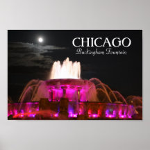 Affiche rose de Chicago de fontaine de Buckingham