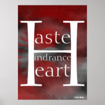 Affiche rouge Cust. de paix de coeur d'obstacle de