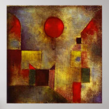Affiche rouge de ballon de Paul Klee
