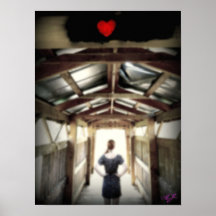 Affiche rouge de coeur