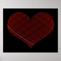 Affiche rouge de coeur