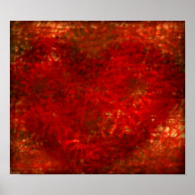 Affiche rouge de lettre de Fleur-Coeur