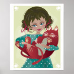 Affiche rouge de Meow