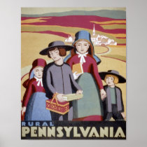 Affiche rurale de voyage de la Pennsylvanie