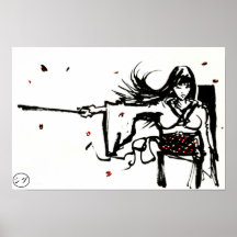 Affiche samouraï femelle