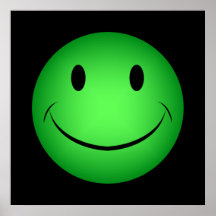 Affiche souriante verte